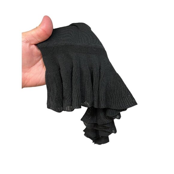 NEW Ming Wang Midi Pencil Skirt Ruffle Flounce Hem Acrylic Knit Black Womens M - Picture 9 of 11